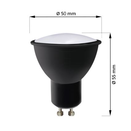 Λαμπτήρας LED ECOLINE GU10/6W/230V 4000K μαύρο - Brilagi