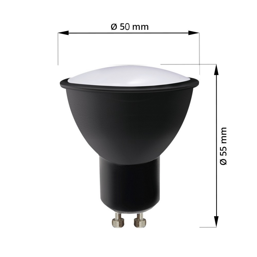 Λαμπτήρας LED ECOLINE GU10/6W/230V 4000K μαύρο - Brilagi