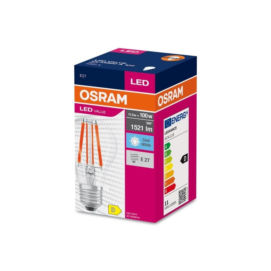 Λαμπτήρας LED FILAMENT A100 E27/11W/230V 4000K - Osram