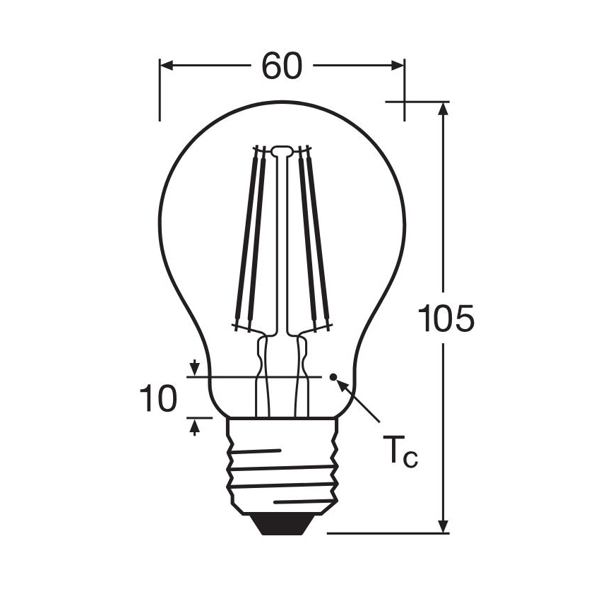 Λαμπτήρας LED FILAMENT A60 E27/6,5W/230V 2700K - Osram