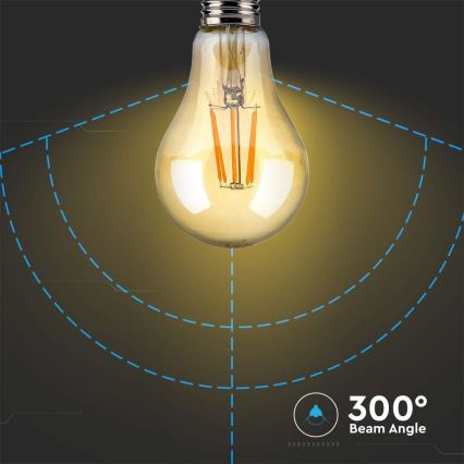 Λαμπτήρας LED FILAMENT AMBER A67 E27/10W/230V 2200K