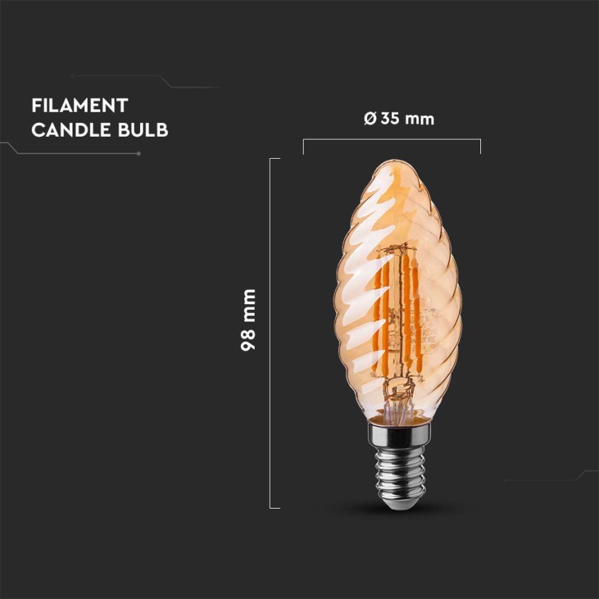 Λαμπτήρας LED FILAMENT AMBER E14/4W/230V 2200K