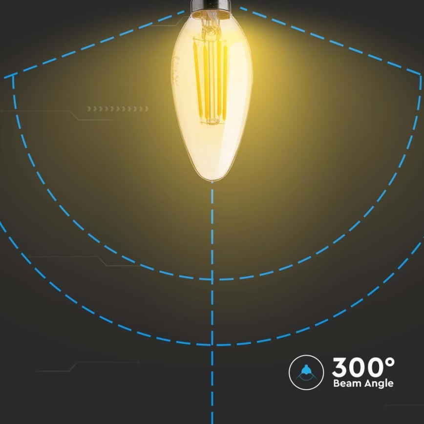 Λαμπτήρας LED FILAMENT AMBER E14/4W/230V 2200K