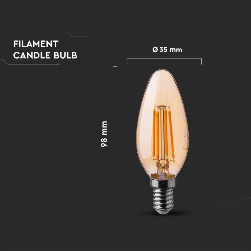 Λαμπτήρας LED FILAMENT AMBER E14/4W/230V 2200K