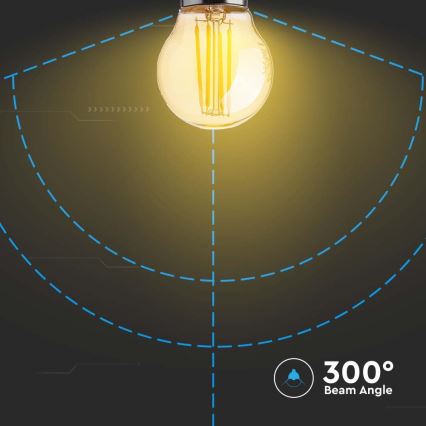 Λαμπτήρας LED FILAMENT AMBER G45 E27/4W/230V 2200K