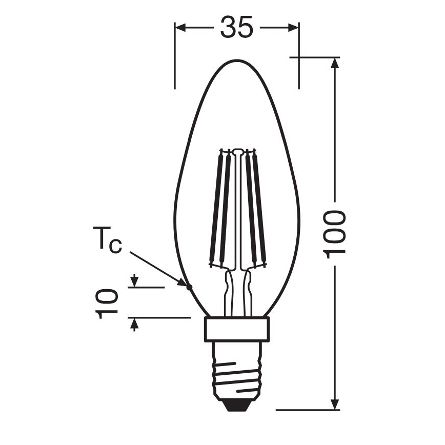 Λαμπτήρας LED FILAMENT B40 E14/4W/230V 2700K - Osram