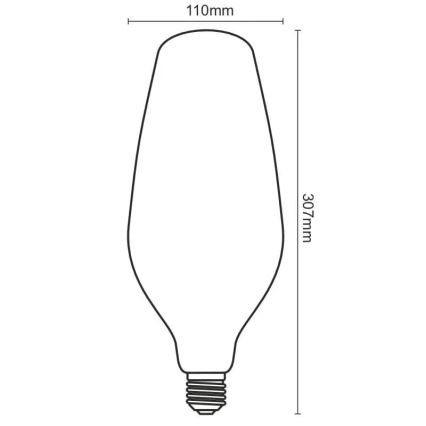 Λαμπτήρας LED FILAMENT BUMPED SMOKE BT110 E27/4W/230V 2000K