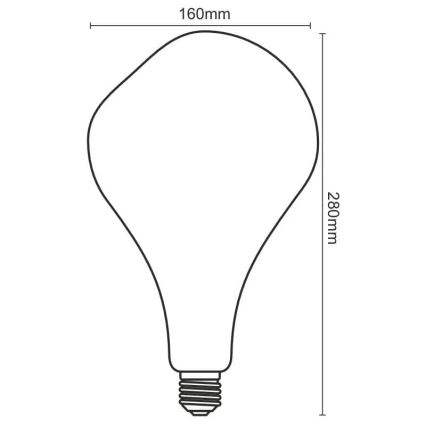 Λαμπτήρας LED FILAMENT BUMPED SMOKE ET160 E27/4W/230V 2000K