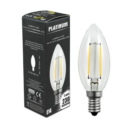Λαμπτήρας LED FILAMENT C37 E14/2W/230V 3000K