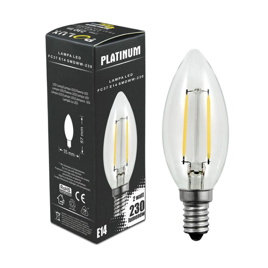 Λαμπτήρας LED FILAMENT C37 E14/2W/230V 3000K