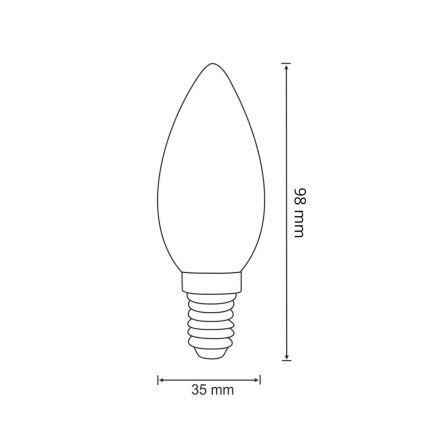 Λαμπτήρας LED FILAMENT C37 E14/2W/230V 3000K