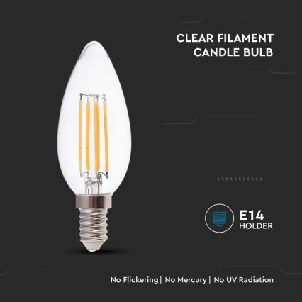 Λαμπτήρας LED FILAMENT E14/4W/230V 6500K