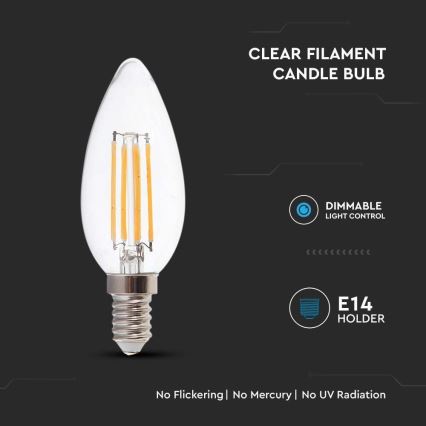 Λαμπτήρας LED FILAMENT E14/5,5W/230V 4000K