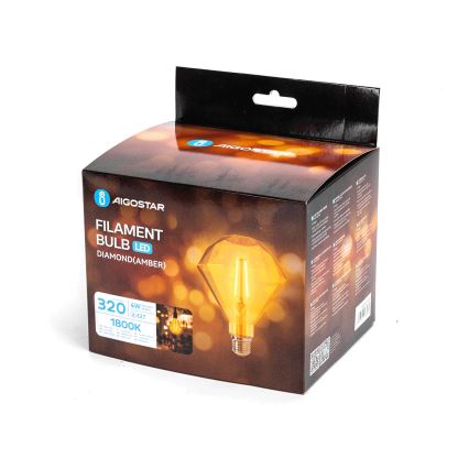 Λαμπτήρας LED FILAMENT E27/4W/230V 1800K diamant - Aigostar