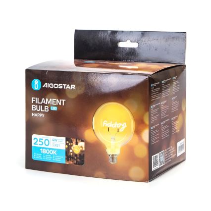 Λαμπτήρας LED FILAMENT E27/4W/230V 1800K happy - Aigostar