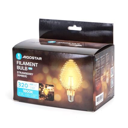 Λαμπτήρας LED FILAMENT E27/4W/230V 1800K φράουλα - Aigostar