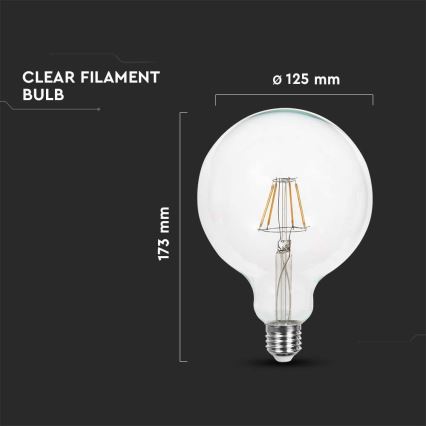 Λαμπτήρας LED FILAMENT G125 E27/12W/230V 4000K