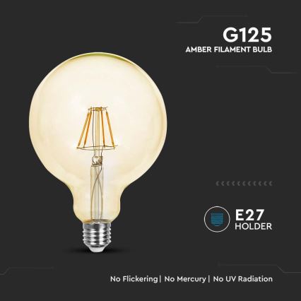 Λαμπτήρας LED FILAMENT G125 E27/6W/230V 2200K