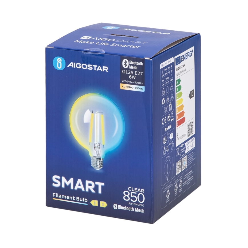 Λαμπτήρας Dimming LED FILAMENT MESH Smart G125 E27/6W/230V 2700-6500K - Aigostar
