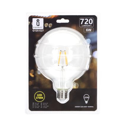 Λαμπτήρας LED FILAMENT G125 E27/6W/230V 2700K - Aigostar