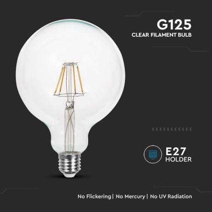 Λαμπτήρας LED FILAMENT G125 E27/6W/230V 3000K