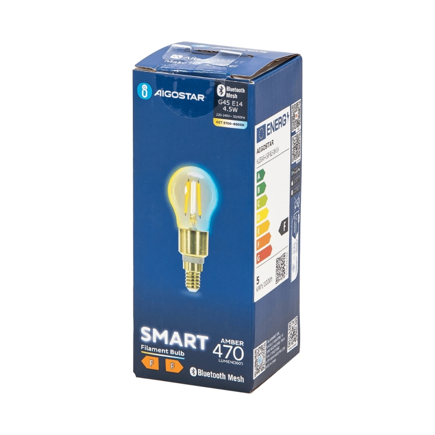 Λαμπτήρας Dimming LED FILAMENT MESH Smart G45 E14/4,5W/230V 2700-6500K - Aigostar