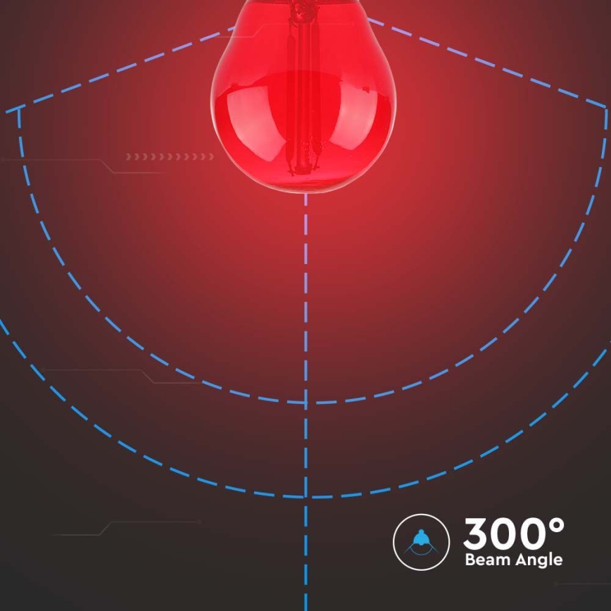 Λαμπτήρας LED FILAMENT G45 E27/2W/230V κόκκινο