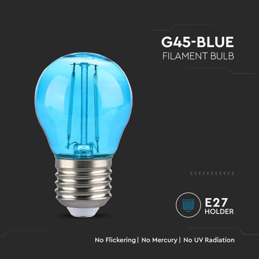 Λαμπτήρας LED FILAMENT G45 E27/2W/230V μπλε
