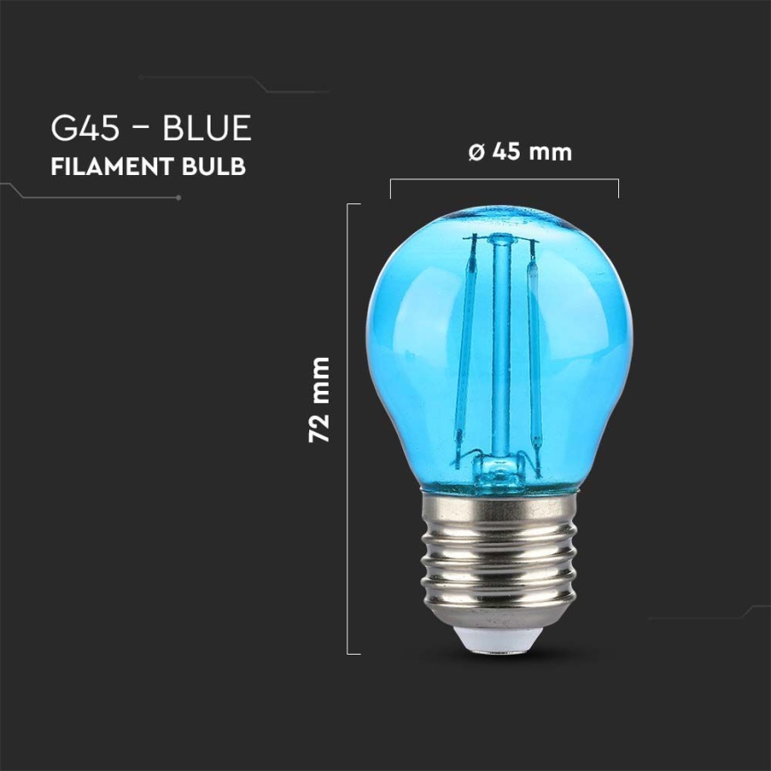 Λαμπτήρας LED FILAMENT G45 E27/2W/230V μπλε