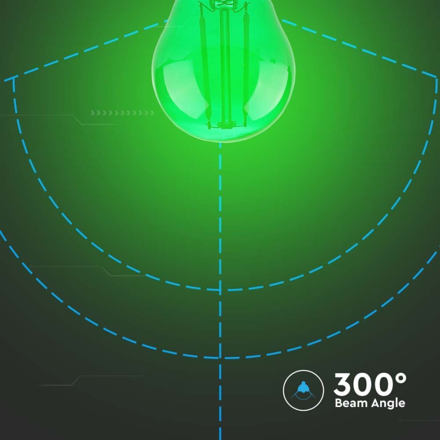 Λαμπτήρας LED FILAMENT G45 E27/2W/230V πράσινο