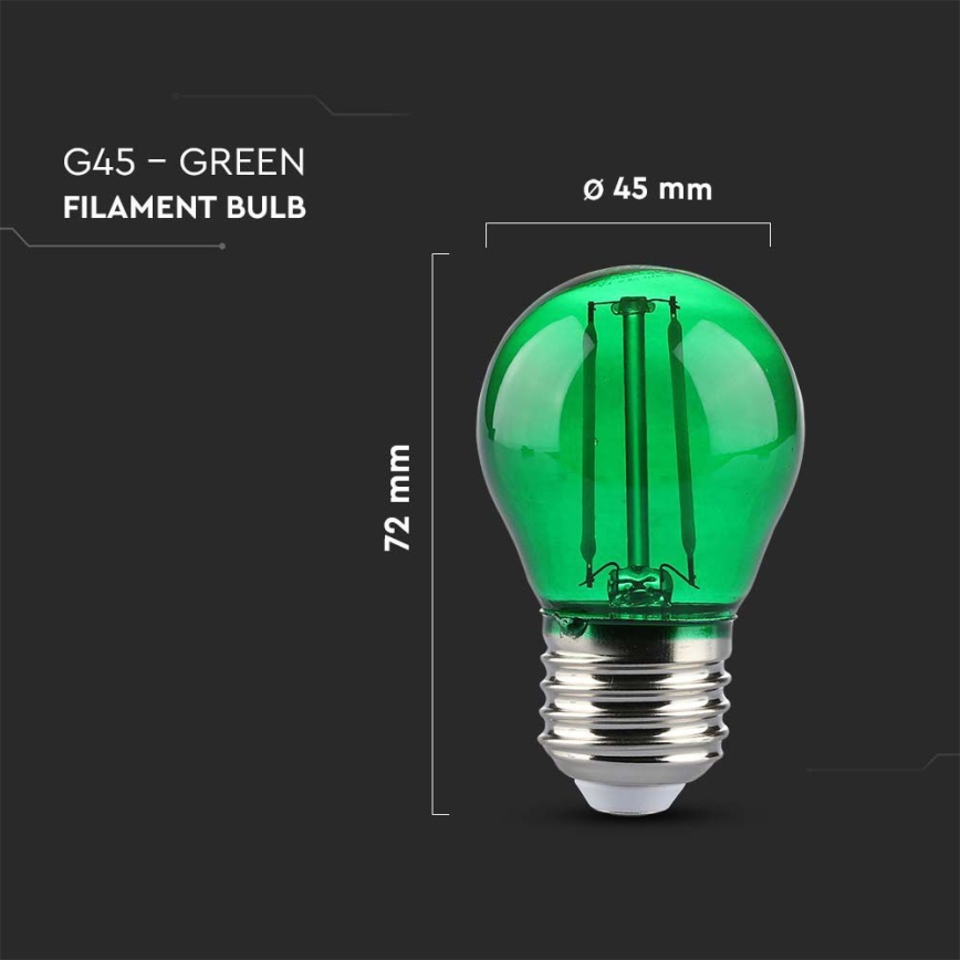 Λαμπτήρας LED FILAMENT G45 E27/2W/230V πράσινο