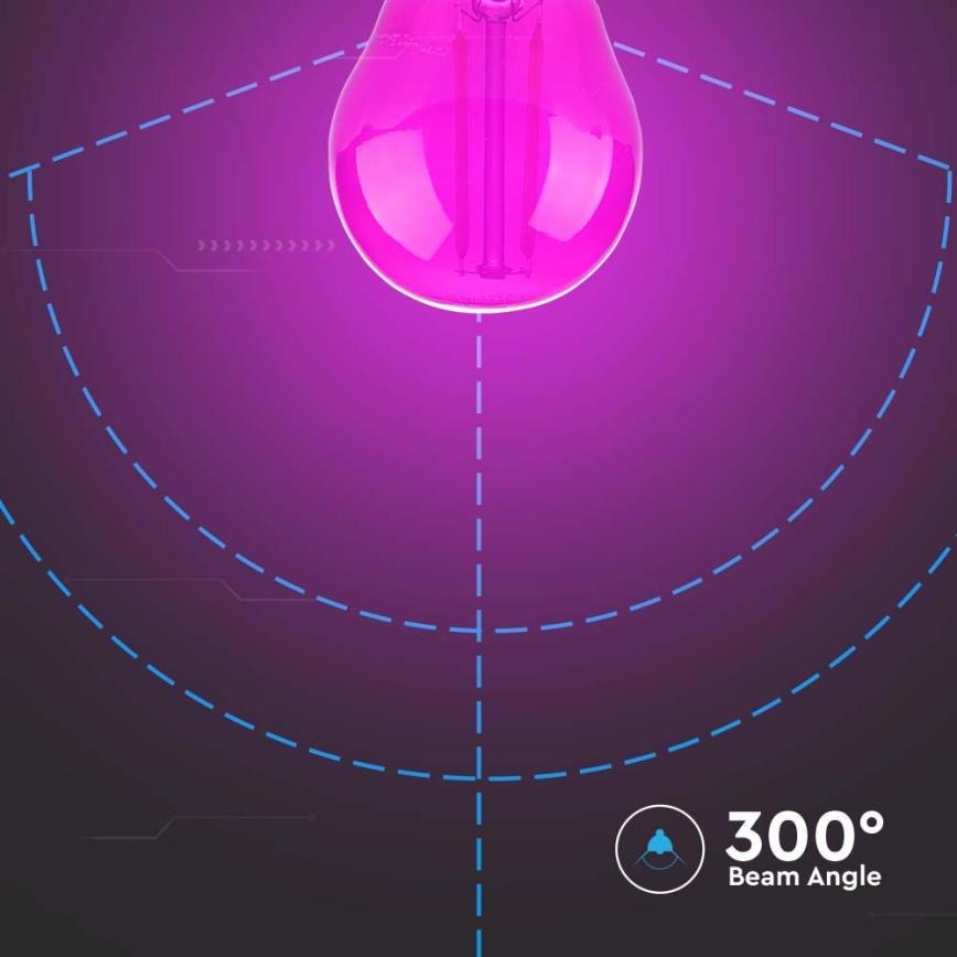Λαμπτήρας LED FILAMENT G45 E27/2W/230V ροζ