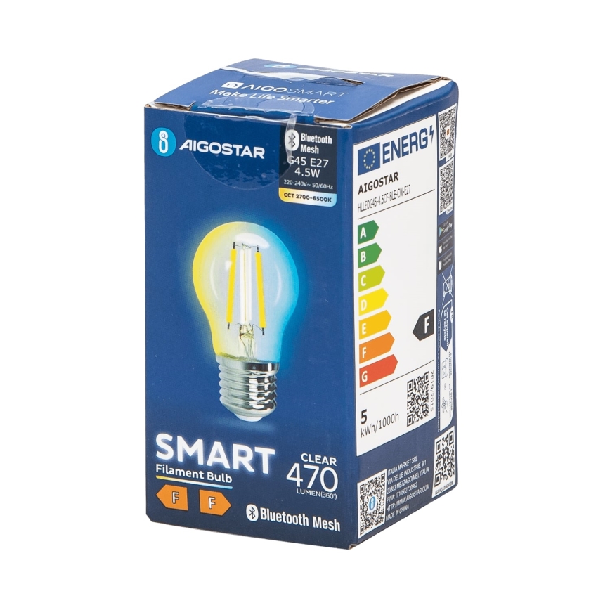 Λαμπτήρας Dimming LED FILAMENT MESH Smart G45 E27/4,5W/230V 2700-6500K - Aigostar