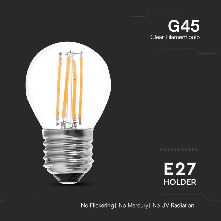 Λαμπτήρας LED FILAMENT G45 E27/6W/230V 4000K