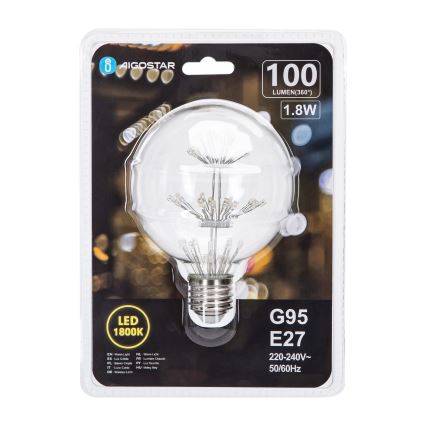 Λαμπτήρας LED FILAMENT G95 E27/1,8W/230V 1800K - Aigostar