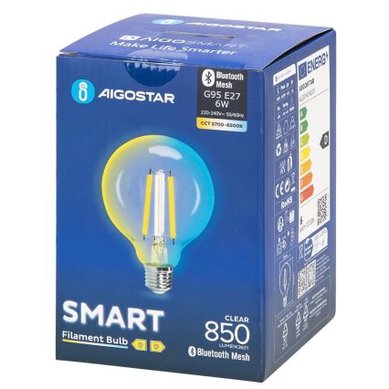 Λαμπτήρας Dimming LED FILAMENT MESH Smart G95 E27/6W/230V 2700-6500K - Aigostar