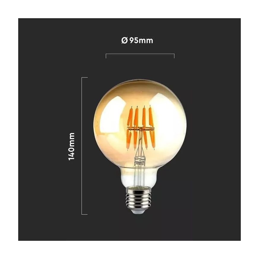 Λαμπτήρας LED FILAMENT G95 E27/8W/230V 2200K
