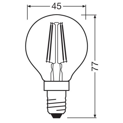 Λαμπτήρας LED FILAMENT P40 E14/4W/230V 2700K - Osram