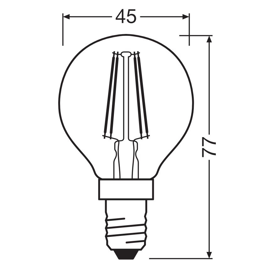 Λαμπτήρας LED FILAMENT P40 E14/4W/230V 2700K - Osram