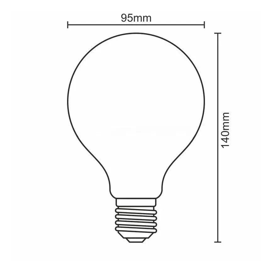 Λαμπτήρας LED FILAMENT SHAPE G95 E27/4W/230V 1800K κίτρινο