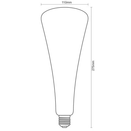 Λαμπτήρας LED FILAMENT SHAPE T110 E27/5W/230V 1800K μπλε