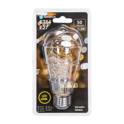 Λαμπτήρας LED FILAMENT ST64 E27/1,2W/230V 2500K - Aigostar