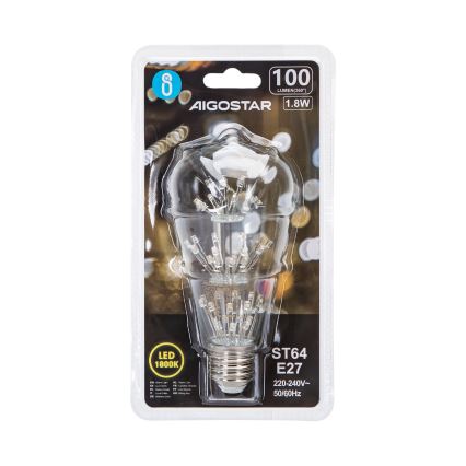 Λαμπτήρας LED FILAMENT ST64 E27/1,8W/230V 1800K - Aigostar