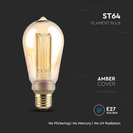 Λαμπτήρας LED FILAMENT ST64 E27/4W/230V 1800K Art Edition