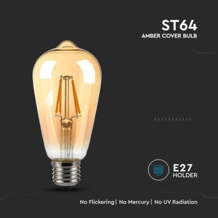 Λαμπτήρας LED FILAMENT ST64 E27/4W/230V 2200K