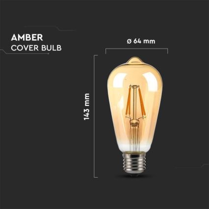 Λαμπτήρας LED FILAMENT ST64 E27/4W/230V 2200K