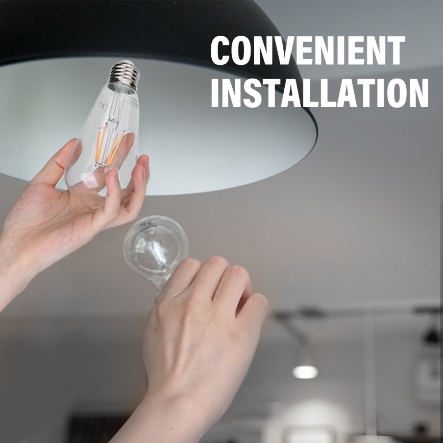 Λαμπτήρας LED FILAMENT ST64 E27/4W/230V 2700K - Aigostar