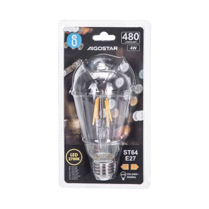 Λαμπτήρας LED FILAMENT ST64 E27/4W/230V 2700K - Aigostar