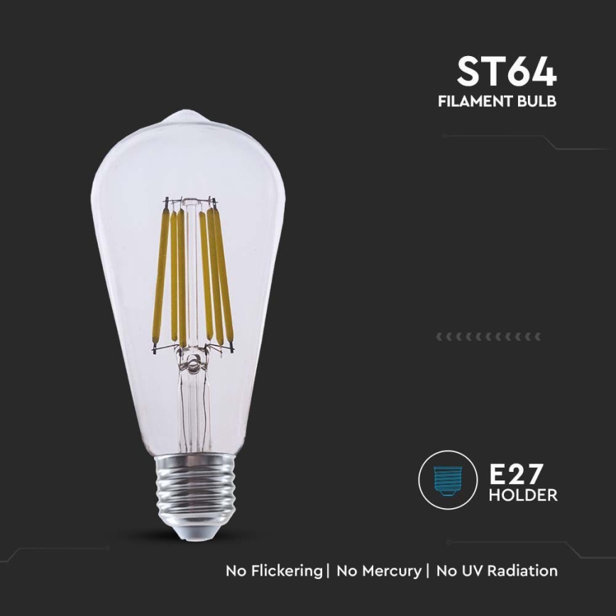 Λαμπτήρας LED FILAMENT ST64 E27/4W/230V 3000K Energy class A