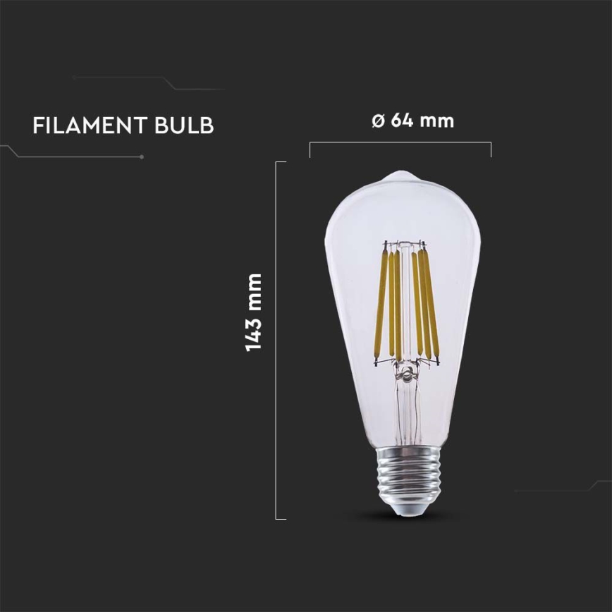 Λαμπτήρας LED FILAMENT ST64 E27/4W/230V 3000K Energy class A